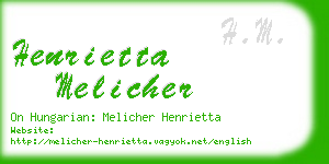 henrietta melicher business card
